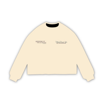 You Deserve Every Khayr — Oversized Long Sleeve Tee (Bone)