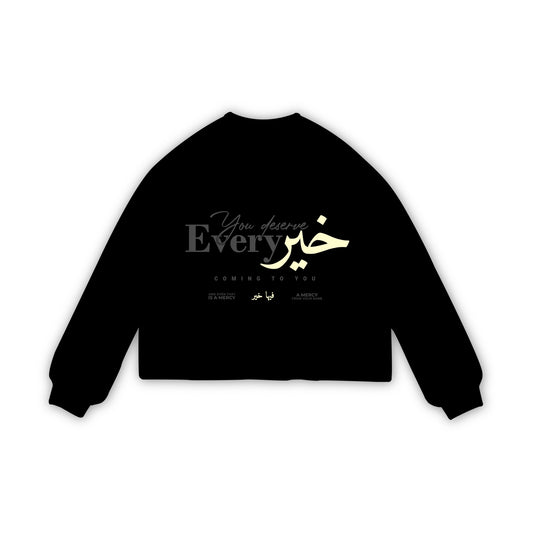 You Deserve Every Khayr — Heavyweight Long Sleeve Tee (Black)